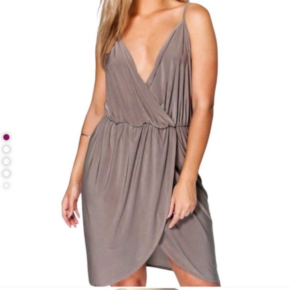 Boohoo Mauve Sheath Midi Sleeveless Cocktail Dress - Picture 2 of 6